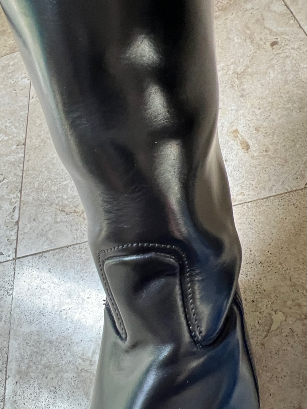 VTG Imperial Marlborough Black Leather Tall English Riding Boots Men's Size 8 - Picture 10 of 16